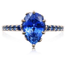 Water Fountain Eternity Engagement Ring - top view