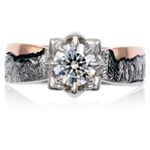 Mountain Lotus Engagement Ring - top view
