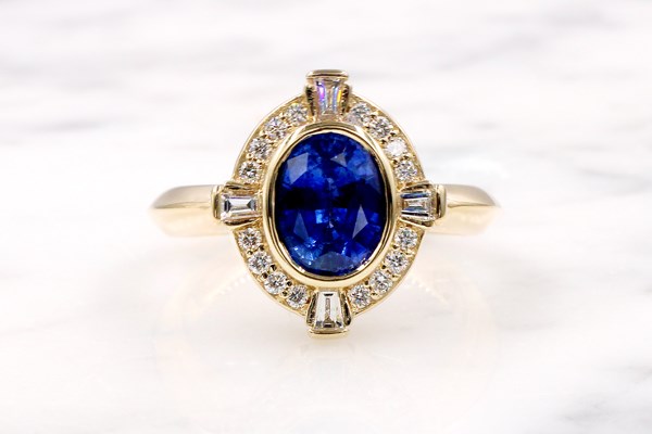 Sunburst Halo Gatsby Engagement Ring