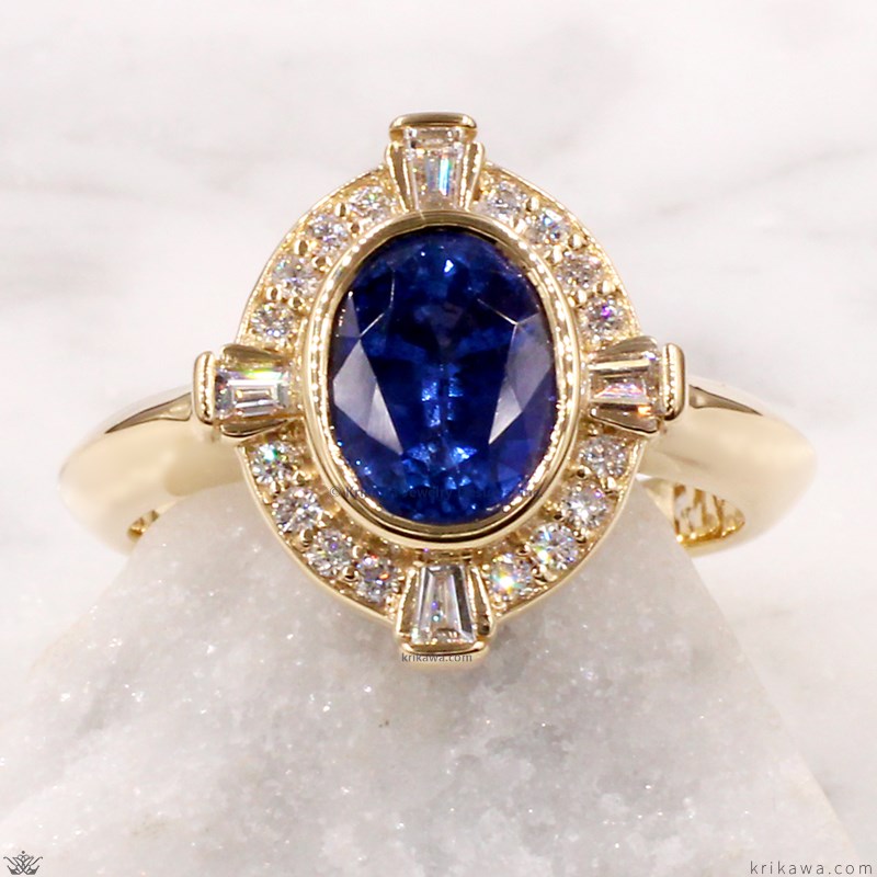 Sunburst Halo Gatsby Engagement Ring