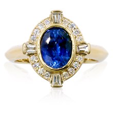 Sunburst Halo Gatsby Engagement Ring - top view