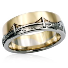 Two-Toned Hudson Highlands Mountain Wedding Band