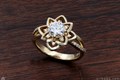 Open Lotus Mandala Engagement Ring