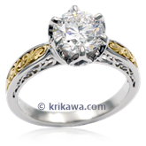 Two-Toned Old World Solitaire Engagement Ring