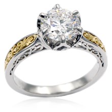 Two-Toned Old World Solitaire Engagement Ring
