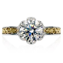 Two-Toned Old World Solitaire Engagement Ring - top view