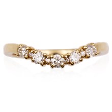 Contoured Cluster Wedding Band - top view