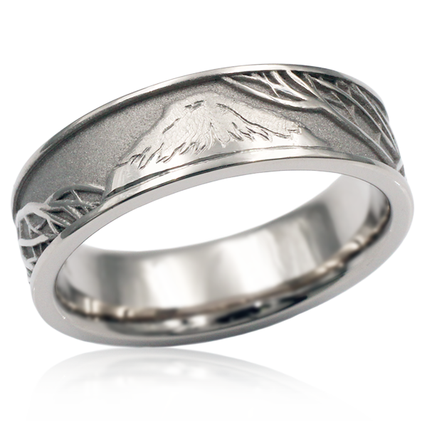 Tree of Life with Volcano Wedding Band