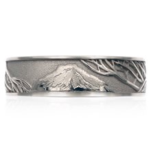 Tree of Life with Volcano Wedding Band - top view