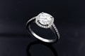 Pave Cushion Halo Engagement Ring
