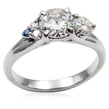 Round Asymmetrical Cluster Engagement Ring