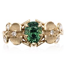 Curved Orchid Engagement Ring - top view