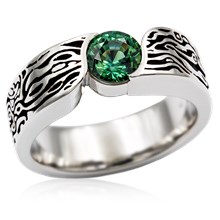 Woodgrain Wave Engagement Ring