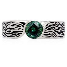Woodgrain Wave Engagement Ring - top view