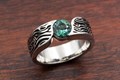 Woodgrain Wave Engagement Ring