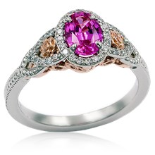 Cascading Diamond Floral Halo Engagement Ring