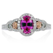 Cascading Diamond Floral Halo Engagement Ring - top view