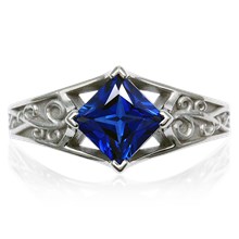 Fibonacci Elfin Curl Kite Set Engagement Ring - top view