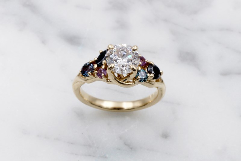 Branch Cluster Engagement Ring