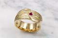 Mokume Raised Swirl Wedding Band