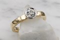Two-toned Full Bezel Hammered Engagement Ring