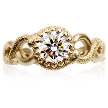 Intertwining Snakes Engagement Ring - top view