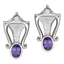 Enhancer Earrings with Purple Sapphires