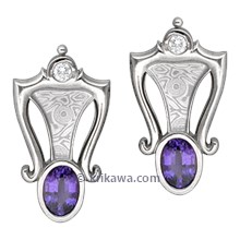 Enhancer Earrings with Purple Sapphires