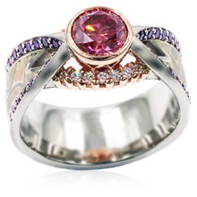 Royal Arch Mokume Engagement Ring