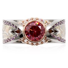 Royal Arch Mokume Engagement Ring - top view