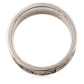  A handcrafted two-toned metal resembles the true love and peace you feel together.