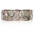  A handcrafted two-toned metal resembles the true love and peace you feel together.