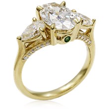 Arched Cathedral Three-Stone Engagement Ring