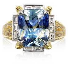 Juicy Art Deco Engagement Ring - top view