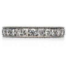 Vintage Milliegrain Eternity Wedding Band - top view