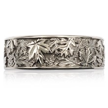 Oak and Maple Leaf Eternity Wedding Band - top view