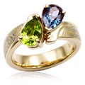 Two Stone Mokume Ring