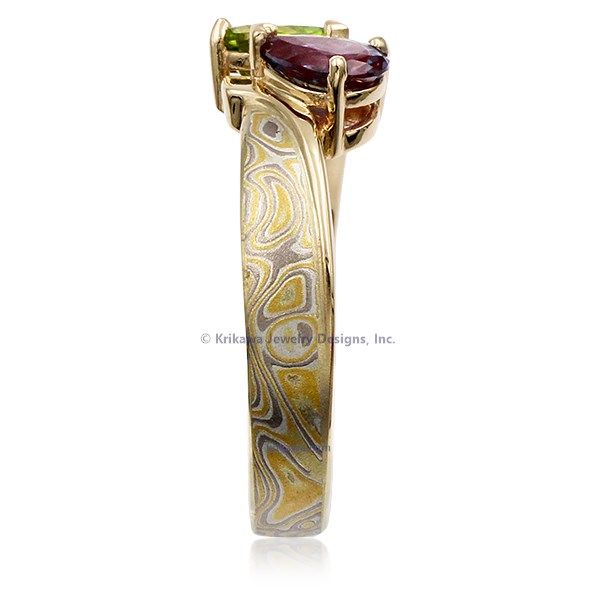 Two Stone Mokume Ring