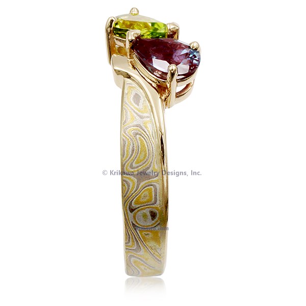 Two Stone Mokume Ring