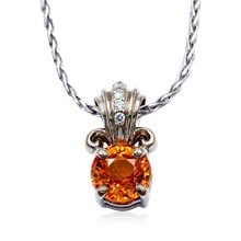 Gemstone Curls Pendant with Diamonds