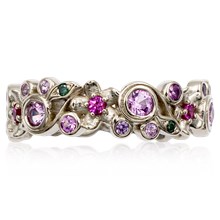 Swirling Blossom Wedding Band - top view