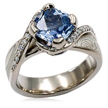 Crashing Wave River Twist Mokume Engagement Ring