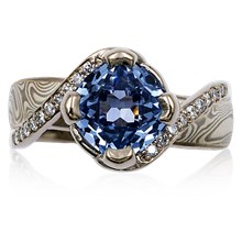 Crashing Wave River Twist Mokume Engagement Ring - top view