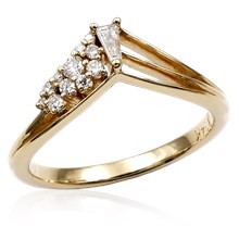 Asymmetrical Boho Cluster Wedding Band