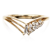Asymmetrical Boho Cluster Wedding Band - top view