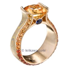 Juicy Liqueur Luxury Engagement Ring with Orange Sapphire