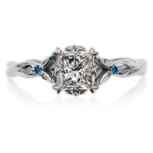 Twisted Leaf Engagement Ring - top view