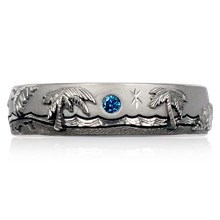 Journey Wedding Band with Diamonds - top view