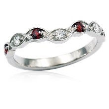 Goddess Wreath Wedding Band with Diamonds