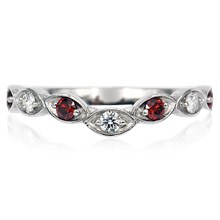 Goddess Wreath Wedding Band with Diamonds - top view